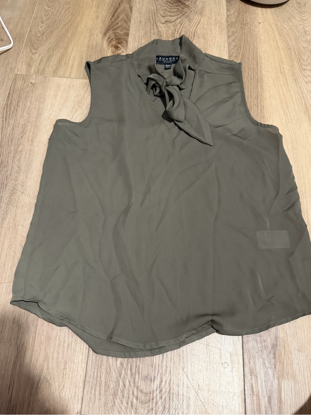 Olive Green Sleeveless Tie-Neck Camisole